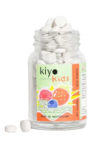 KIYO Kids Zahnpasta mit Fluorid 124 Tabs Wild Berr
